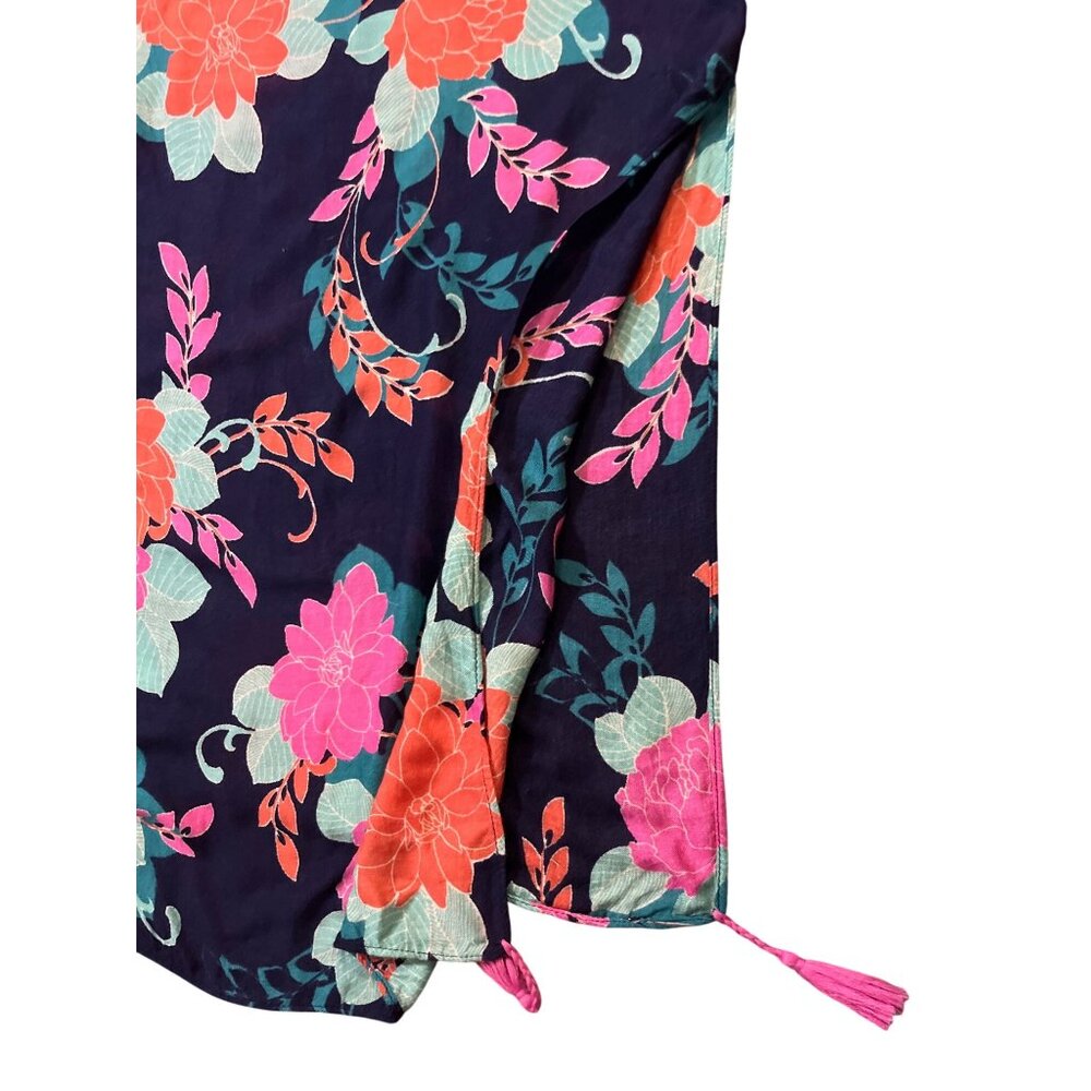 Mixit Floral Swim Cover Up One Size Kimono Tassel Beach Used - Picture 4 of 11